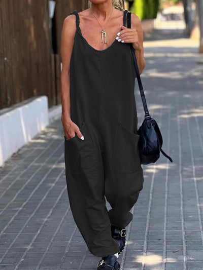 Loose Overalls with Large Pockets