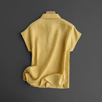 Chemise à manches courtes 100 % lin 