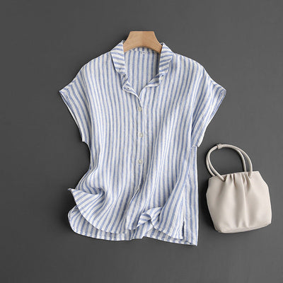Chemise à manches courtes 100 % lin 