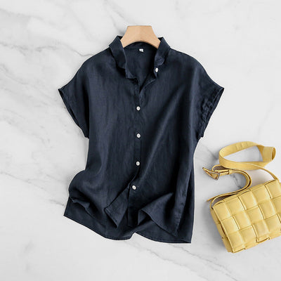 Chemise à manches courtes 100 % lin 