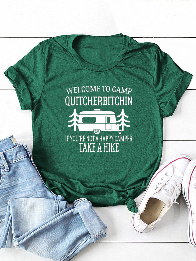 Welcome To Camp Slogan Car Graphic Tee