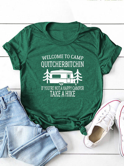 Welcome To Camp Slogan Car Graphic Tee
