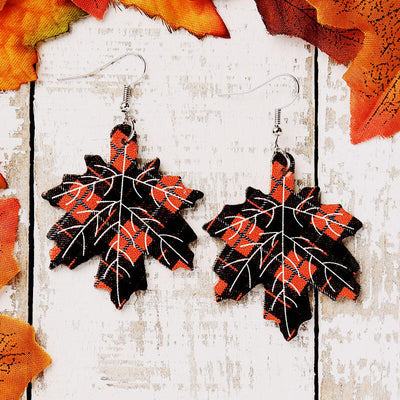Autumn Maple Leather Earrings