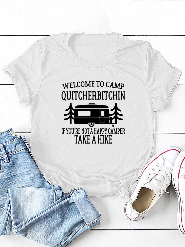 Welcome To Camp Slogan Car Graphic Tee
