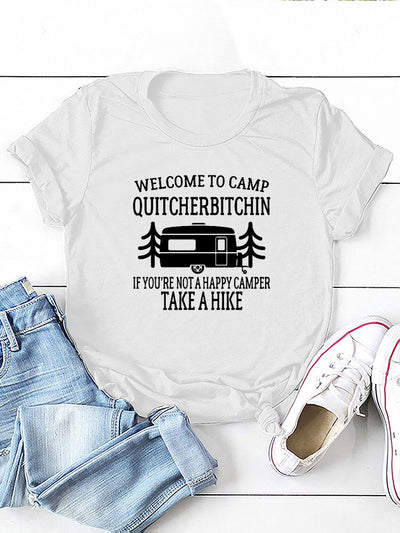 Welcome To Camp Slogan Car Graphic Tee