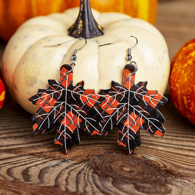 Autumn Maple Leather Earrings