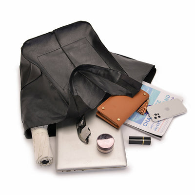 Simple Soft Leather Large Capacity One Shoulder Portable Tote