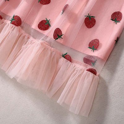 Strawberry Ruffled Midi Dress