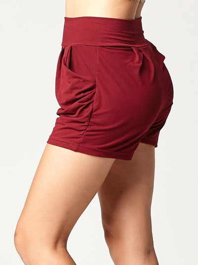 Julie Ultra Soft High Waist Harem Shorts With Pockets