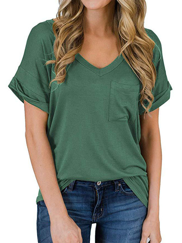 V-neck Beach Pocket T-shirt