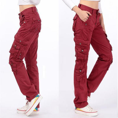 Pantalones holgados con múltiples bolsillos Pantalones cargo multifuncionales