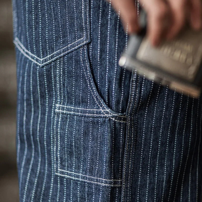 Men's Vintage-Inspired Indigo Denim Overalls