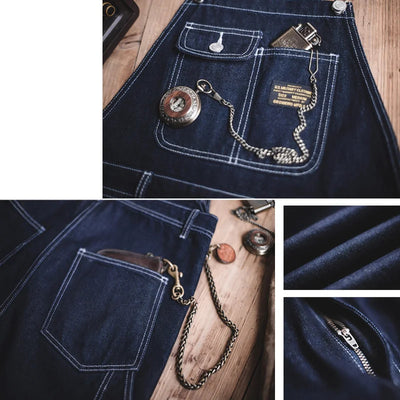 Men's Vintage-Inspired Indigo Denim Overalls