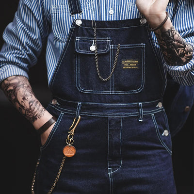 Men's Vintage-Inspired Indigo Denim Overalls