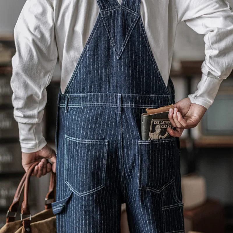 Men's Vintage-Inspired Indigo Denim Overalls