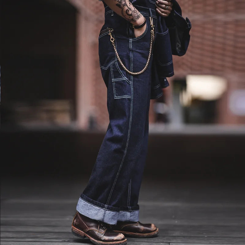 Men's Vintage-Inspired Indigo Denim Overalls