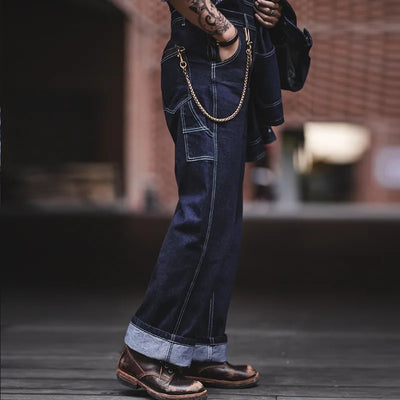 Men's Vintage-Inspired Indigo Denim Overalls