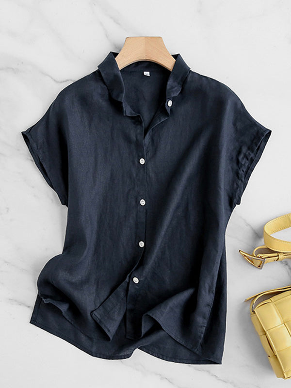 Chemise à manches courtes 100 % lin 