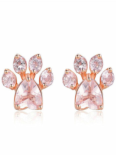 Boucles d'oreilles à empreintes de pas en or rose