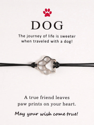 Pulsera Ajustable Trenzada Pata De Perro