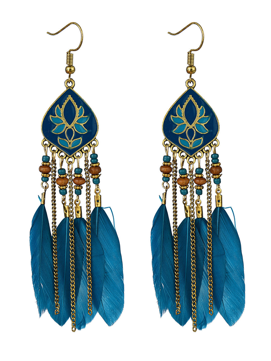 Western Feather Water Drop Earrings
