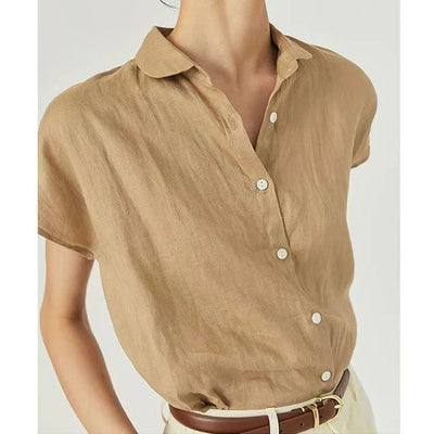 Chemise à manches courtes 100 % lin 