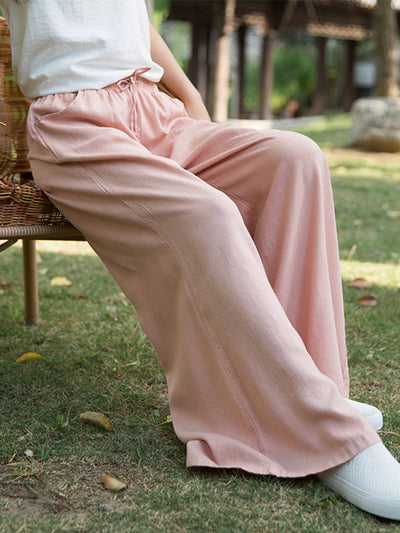 Cotton and Linen Wide Leg Pants