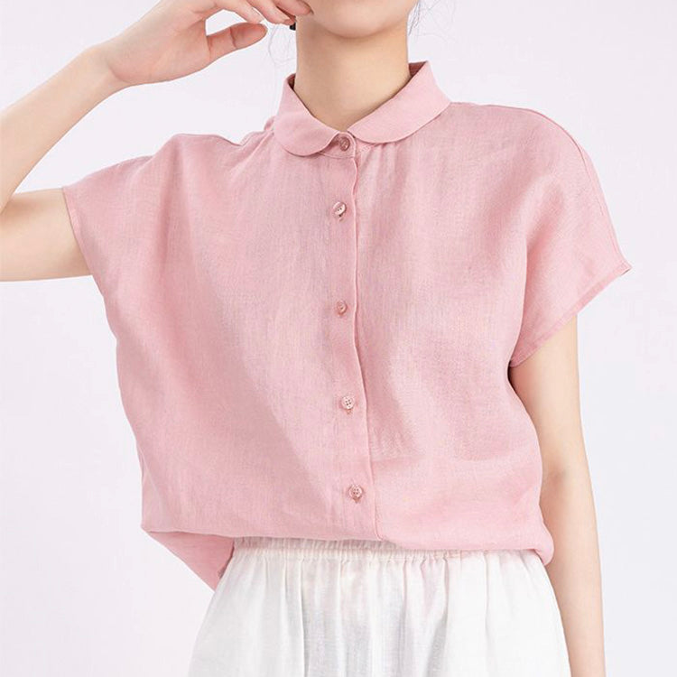 Chemise à manches courtes 100 % lin 